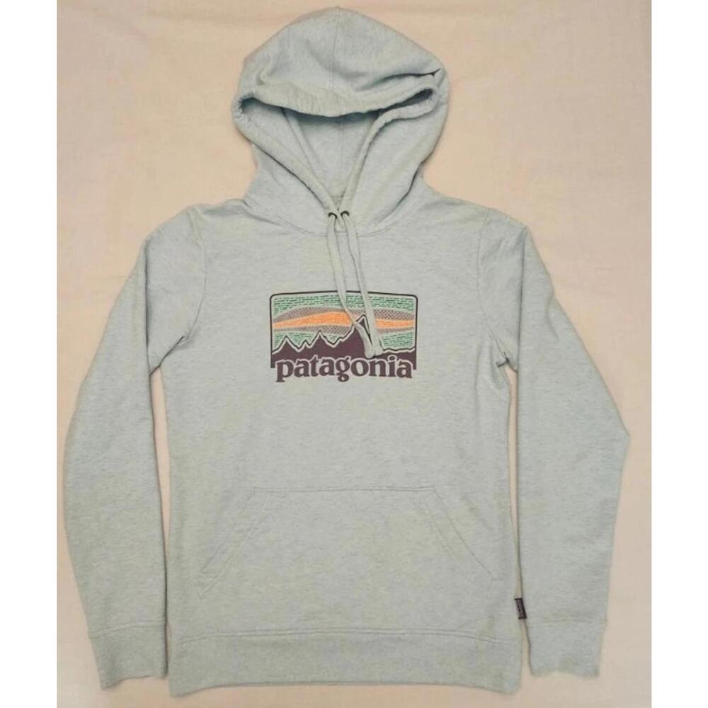Patagonia Women's Blue Solar Rays '73 Ahnya Pullover Hoodie Size Small Cotton